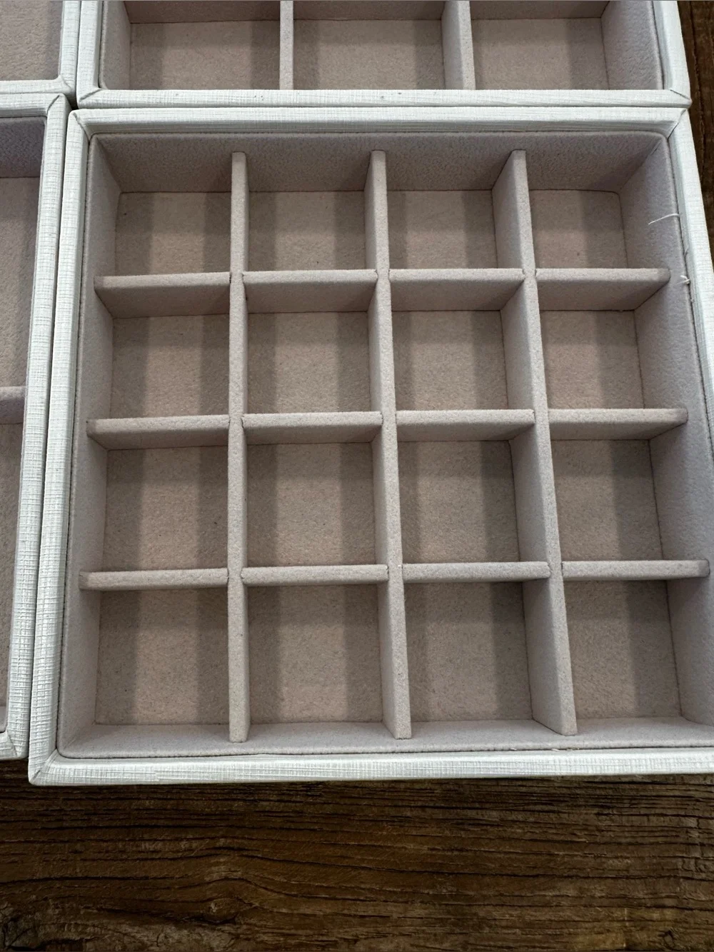 White Jewelry Organizer Tray Set - Elegant Multifunction Storage